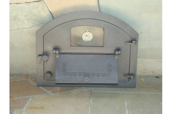 Дверь со стеклом, дополнительной дверцей и термометром правая PIZZA 4T