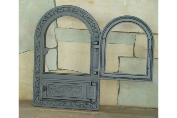 Дверца со стеклом и зольником правая FPM1