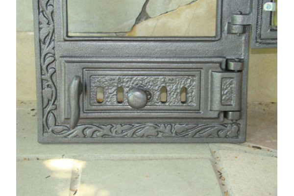 Дверца со стеклом и зольником с шибером правая FPM1R