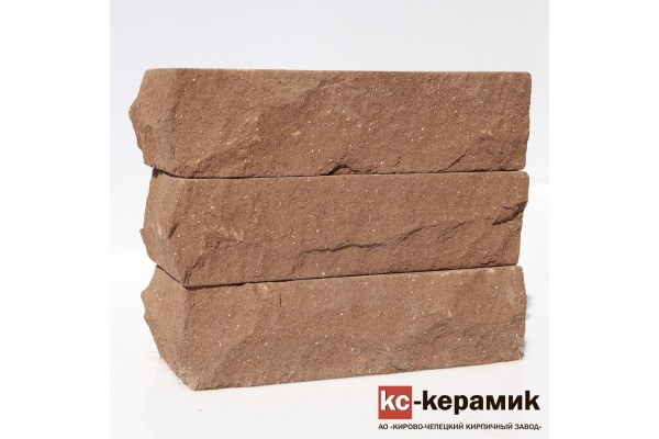 Печной кирпич Горный камень угловой Темный шоколад КС-Керамик