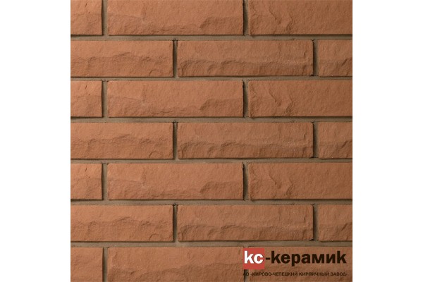 Печной кирпич Горный камень угловой Темный шоколад КС-Керамик