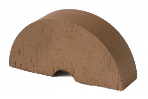 Печной кирпич Lode Brunis радиальный фигурный коричневый полнотелый М500 250x121x65 мм гладкий